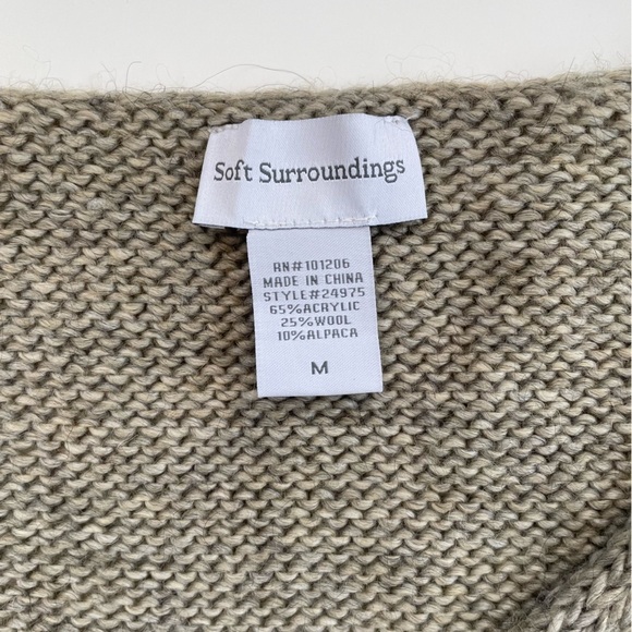 Soft Surroundings Tan Scoopneck Long-sleeve Wool Blend Sweater Tunic Size Medium - Picture 3 of 5